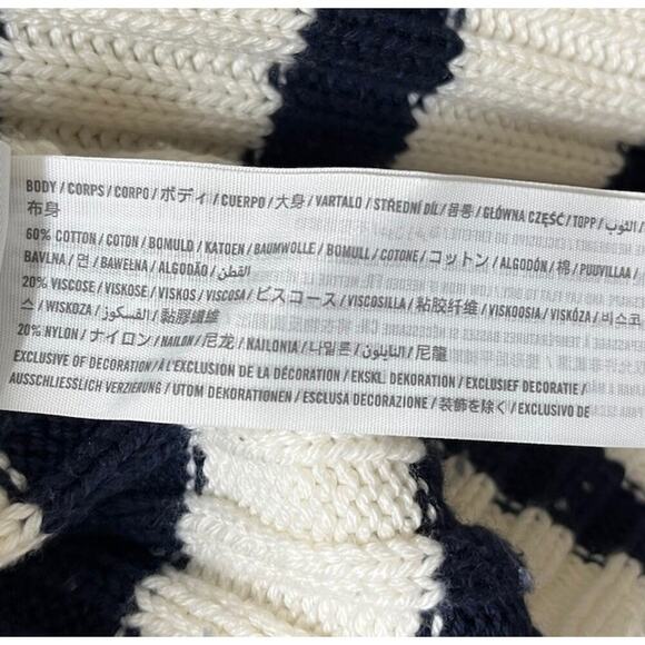 Abercrombie & Fitch Womens Stripe Chunky Knit Sweater Size L Nautical Preppy - Picture 7 of 8